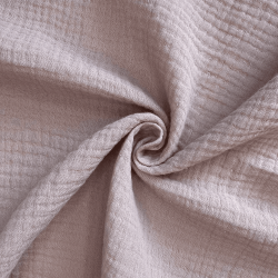 Ткань Муслин Жатый, цвет Пыльно-Розовый (на отрез)  в Кубинке