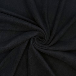 Ткань Флис Односторонний 130 гр/м2, цвет Черный (на отрез)  в Кубинке