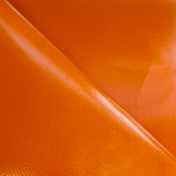 Тентовый материал ПВХ 450 гр/м2, Оранжевый (Ширина 160см), на отрез  в Кубинке, 450 г/м2, 699 руб