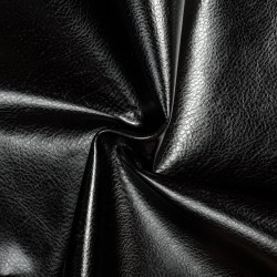 Ткань Дерматин (Кожзам) для мебели, цвет Черный (на отрез)  в Кубинке