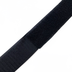 Контактная лента 40мм (38мм) цвет Черный (велькро-липучка, на отрез)  в Кубинке